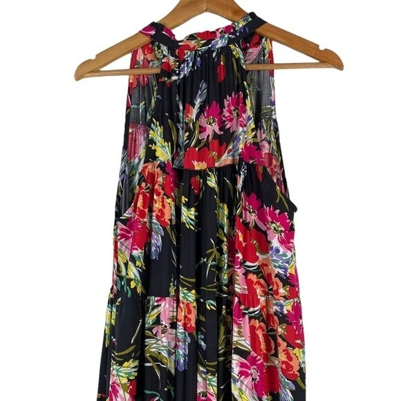Umgee Sleeveless Floral Print Tiered Maxi Dress Size Small - Picture 6 of 8